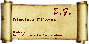 Dianiska Filotea névjegykártya
